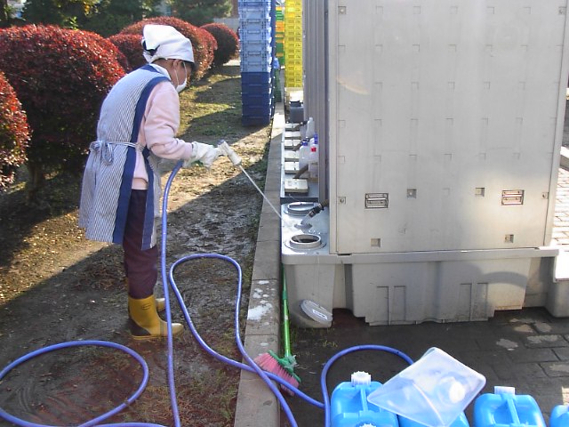 仮設トイレの給水