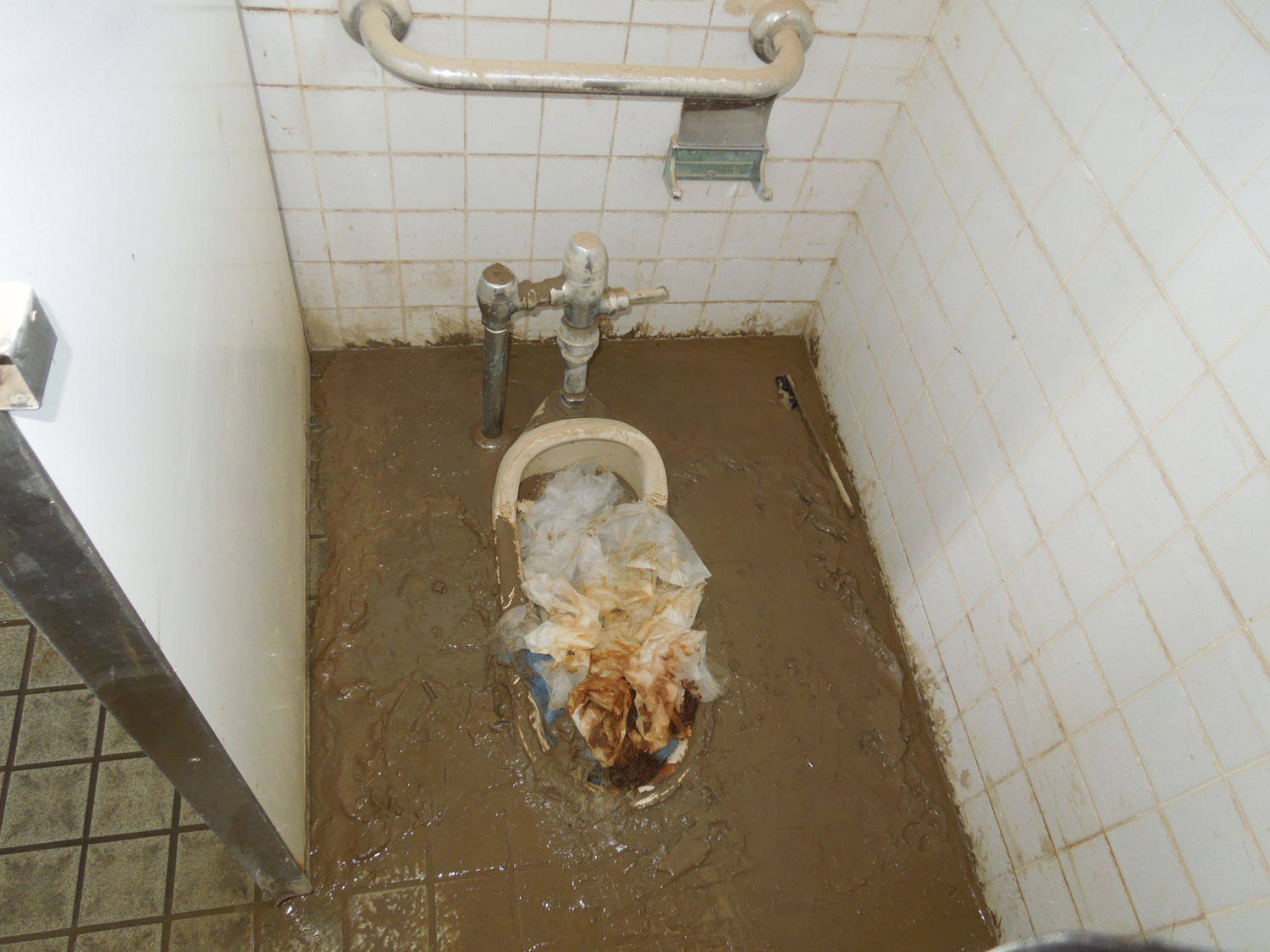 排泄物で満杯になったトイレ（提供 株式会社総合サービス）